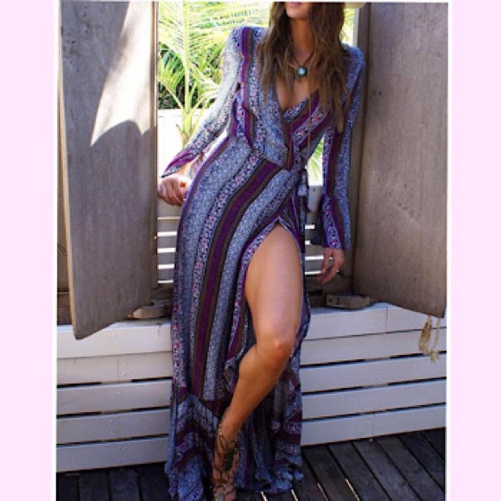 🆕Long Sleeve Cardigan Sexy Maxi Dresses - Picture 3 of 3
